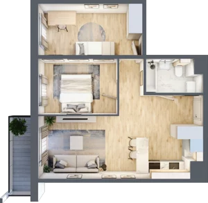 3 pokoje, mieszkanie 51,64 m², piętro 2, oferta nr M109, Prato Park, Kraków, Czyżyny, ul. Na Łąkach