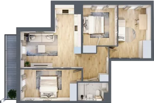 4 pokoje, mieszkanie 69,58 m², piętro 1, oferta nr M19, Prato Park, Kraków, Czyżyny, ul. Na Łąkach