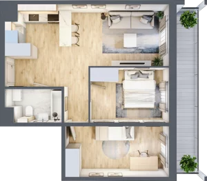 3 pokoje, mieszkanie 51,56 m², piętro 5, oferta nr M57, Prato Park, Kraków, Czyżyny, ul. Na Łąkach