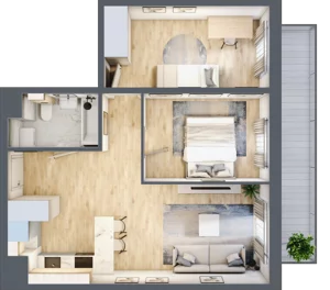 3 pokoje, mieszkanie 51,64 m², piętro 2, oferta nr M112, Prato Park, Kraków, Czyżyny, ul. Na Łąkach