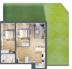 3 pokoje, mieszkanie 62,57 m², parter, oferta nr M66, Prato Park, Kraków, Czyżyny, ul. Na Łąkach