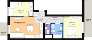 3 pokoje, mieszkanie 53,50 m², piętro 7, oferta nr 77, Podedworze 11, Kraków, Podgórze Duchackie, Piaski Wielkie, ul. Podedworze 11