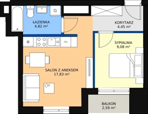 2 pokoje, mieszkanie 36,16 m², piętro 8, oferta nr 81, Podedworze 11, Kraków, Podgórze Duchackie, Piaski Wielkie, ul. Podedworze 11