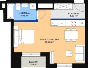 1 pokój, mieszkanie 36,60 m², piętro 9, oferta nr 84, Podedworze 11, Kraków, Podgórze Duchackie, Piaski Wielkie, ul. Podedworze 11
