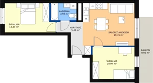 3 pokoje, mieszkanie 53,06 m², piętro 3, oferta nr 103, Podedworze 11, Kraków, Podgórze Duchackie, Piaski Wielkie, ul. Podedworze 11
