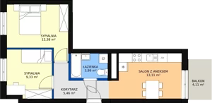 3 pokoje, mieszkanie 44,31 m², piętro 5, oferta nr 15, Podedworze 11, Kraków, Podgórze Duchackie, Piaski Wielkie, ul. Podedworze 11