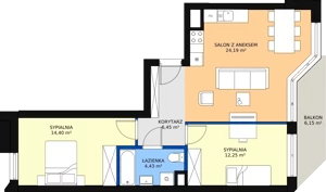 3 pokoje, mieszkanie 61,40 m², piętro 1, oferta nr 32, Podedworze 11, Kraków, Podgórze Duchackie, Piaski Wielkie, ul. Podedworze 11