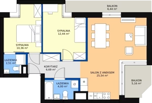 3 pokoje, mieszkanie 61,49 m², piętro 5, oferta nr 40, Podedworze 11, Kraków, Podgórze Duchackie, Piaski Wielkie, ul. Podedworze 11