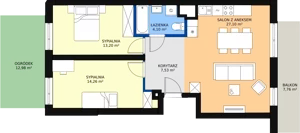 3 pokoje, mieszkanie 64,89 m², parter, oferta nr 58, Podedworze 11, Kraków, Podgórze Duchackie, Piaski Wielkie, ul. Podedworze 11
