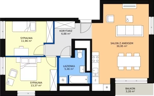 3 pokoje, mieszkanie 67,17 m², piętro 9, oferta nr 83, Podedworze 11, Kraków, Podgórze Duchackie, Piaski Wielkie, ul. Podedworze 11