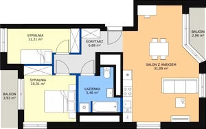 3 pokoje, mieszkanie 63,45 m², piętro 10, oferta nr 86, Podedworze 11, Kraków, Podgórze Duchackie, Piaski Wielkie, ul. Podedworze 11