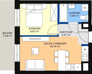 2 pokoje, mieszkanie 32,33 m², piętro 1, oferta nr 94, Podedworze 11, Kraków, Podgórze Duchackie, Piaski Wielkie, ul. Podedworze 11