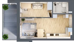2 pokoje, mieszkanie 37,68 m², piętro 1, oferta nr M5/KL1, Luxury Point, Kielce, Centrum, al. Solidarności