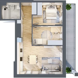 3 pokoje, mieszkanie 59,23 m², piętro 2, oferta nr M11/KL2, Luxury Point, Kielce, Centrum, al. Solidarności