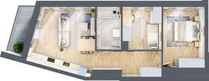 3 pokoje, mieszkanie 58,85 m², piętro 2, oferta nr M14/KL1, Luxury Point, Kielce, Centrum, al. Solidarności