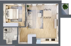 2 pokoje, mieszkanie 42,94 m², piętro 4, oferta nr M32/KL2, Luxury Point, Kielce, Centrum, al. Solidarności