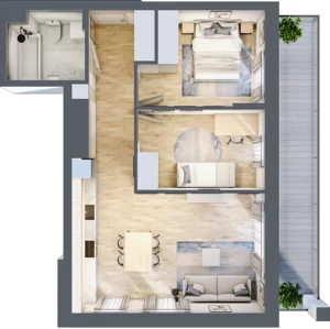 3 pokoje, mieszkanie 59,23 m², piętro 5, oferta nr M35/KL2, Luxury Point, Kielce, Centrum, al. Solidarności