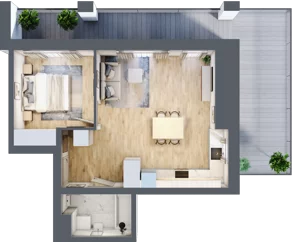 2 pokoje, mieszkanie 45,95 m², piętro 9, oferta nr M96/KL1, Luxury Point, Kielce, Centrum, al. Solidarności