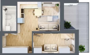 2 pokoje, mieszkanie 40,28 m², piętro 1, oferta nr M1/KL3, Luxury Point, Kielce, Centrum, al. Solidarności