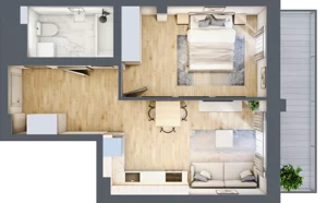 2 pokoje, mieszkanie 41,30 m², piętro 1, oferta nr M2/KL3, Luxury Point, Kielce, Centrum, al. Solidarności