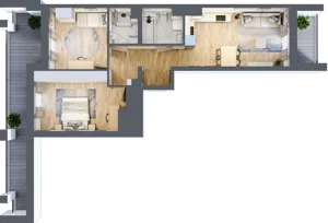 3 pokoje, mieszkanie 64,83 m², piętro 2, oferta nr M5/KL3, Luxury Point, Kielce, Centrum, al. Solidarności
