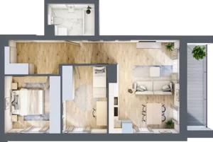 3 pokoje, mieszkanie 58,05 m², piętro 2, oferta nr M9/KL3, Luxury Point, Kielce, Centrum, al. Solidarności