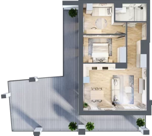 3 pokoje, mieszkanie 57,06 m², piętro 3, oferta nr M16/KL3, Luxury Point, Kielce, Centrum, al. Solidarności
