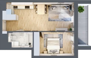 2 pokoje, mieszkanie 45,88 m², piętro 5, oferta nr M23/KL4, Luxury Point, Kielce, Centrum, al. Solidarności