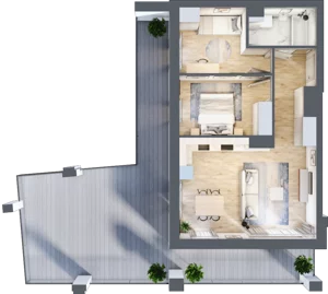 3 pokoje, mieszkanie 57,06 m², piętro 5, oferta nr M28/KL3, Luxury Point, Kielce, Centrum, al. Solidarności