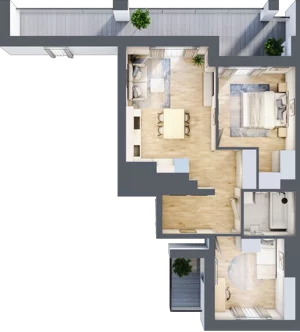 3 pokoje, mieszkanie 56,37 m², piętro 8, oferta nr M39/KL3, Luxury Point, Kielce, Centrum, al. Solidarności