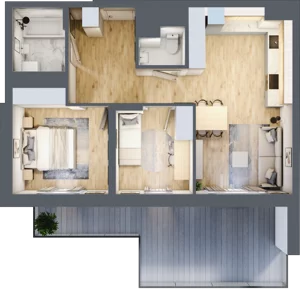 3 pokoje, mieszkanie 59,96 m², piętro 9, oferta nr M41/KL4, Luxury Point, Kielce, Centrum, al. Solidarności