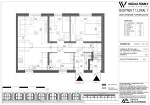 3 pokoje, mieszkanie 54,77 m², parter, oferta nr 11 lokal 1, Wólka Family, Wólka Kosowska, ul. Nadrzeczna