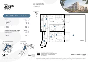 3 pokoje, apartament 65,91 m², parter, oferta nr C.1.0.M3, Nowe Promenady 2, Wrocław, Kleczków, Psie Pole, ul. Czesława Miłosza/Jana Czochralskiego