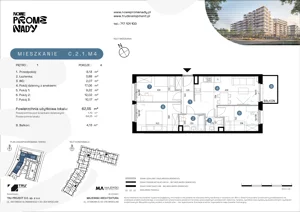 4 pokoje, apartament 62,55 m², piętro 1, oferta nr C.2.1.M4, Nowe Promenady 2, Wrocław, Kleczków, Psie Pole, ul. Czesława Miłosza/Jana Czochralskiego