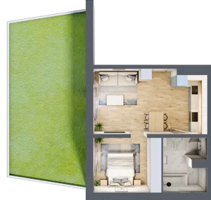 1 pokój, mieszkanie 41,10 m², parter, oferta nr A1.2.0.M1, Nowe Promenady, Wrocław, Kleczków, Psie Pole, ul. Czesława Miłosza
