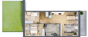 3 pokoje, mieszkanie 60,53 m², piętro 1, oferta nr A2.3.1.M5, Nowe Promenady, Wrocław, Kleczków, Psie Pole, ul. Czesława Miłosza