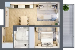 2 pokoje, mieszkanie 36,48 m², piętro 2, oferta nr A2.3.2.M9, Nowe Promenady, Wrocław, Kleczków, Psie Pole, ul. Czesława Miłosza