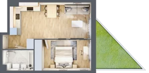 2 pokoje, mieszkanie 40,39 m², piętro 1, oferta nr A2.5.1.M2, Nowe Promenady, Wrocław, Kleczków, Psie Pole, ul. Czesława Miłosza