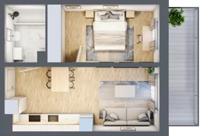 2 pokoje, mieszkanie 37,50 m², piętro 2, oferta nr A2.3.2.M10, Nowe Promenady, Wrocław, Kleczków, Psie Pole, ul. Czesława Miłosza