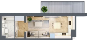 1 pokój, mieszkanie 25,26 m², piętro 3, oferta nr A2.3.3.M18, Nowe Promenady, Wrocław, Kleczków, Psie Pole, ul. Czesława Miłosza