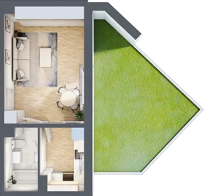 1 pokój, mieszkanie 32,88 m², piętro 1, oferta nr A2.4.1.M10, Nowe Promenady, Wrocław, Kleczków, Psie Pole, ul. Czesława Miłosza