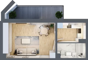 1 pokój, mieszkanie 32,77 m², piętro 3, oferta nr A2.4.3.M30, Nowe Promenady, Wrocław, Kleczków, Psie Pole, ul. Czesława Miłosza