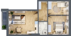 3 pokoje, mieszkanie 63,46 m², piętro 2, oferta nr C6, Błękitne Aleje Etap XV, Bielany Wrocławskie, ul. Filmowa