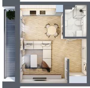 1 pokój, mieszkanie 34,52 m², piętro 2, oferta nr A7, Błękitne Aleje Etap XV, Bielany Wrocławskie, ul. Filmowa