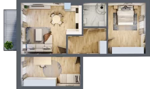 3 pokoje, mieszkanie 69,63 m², piętro 1, oferta nr B4, Błękitne Aleje Etap XV, Bielany Wrocławskie, ul. Filmowa