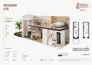 2 pokoje, mieszkanie 37,97 m², parter, oferta nr B.00.05., Wima Apartments, Łódź, Widzew, Stary Widzew, al. Piłsudskiego 135