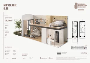 2 pokoje, mieszkanie 39,89 m², parter, oferta nr B.00.28., Wima Apartments, Łódź, Widzew, Stary Widzew, al. Piłsudskiego 135