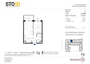 2 pokoje, apartament 43,35 m², piętro 2, oferta nr C2/2/08, STO10 Chylońska, Gdynia, Chylonia, ul. Chylońska 108