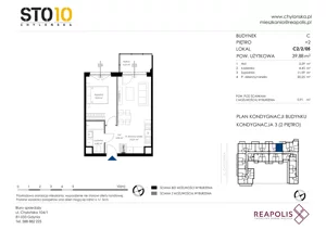 2 pokoje, apartament 39,88 m², piętro 2, oferta nr C2/2/05, STO10 Chylońska, Gdynia, Chylonia, ul. Chylońska 108
