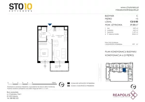 2 pokoje, apartament 39,88 m², piętro 5, oferta nr C2/5/02, STO10 Chylońska, Gdynia, Chylonia, ul. Chylońska 108